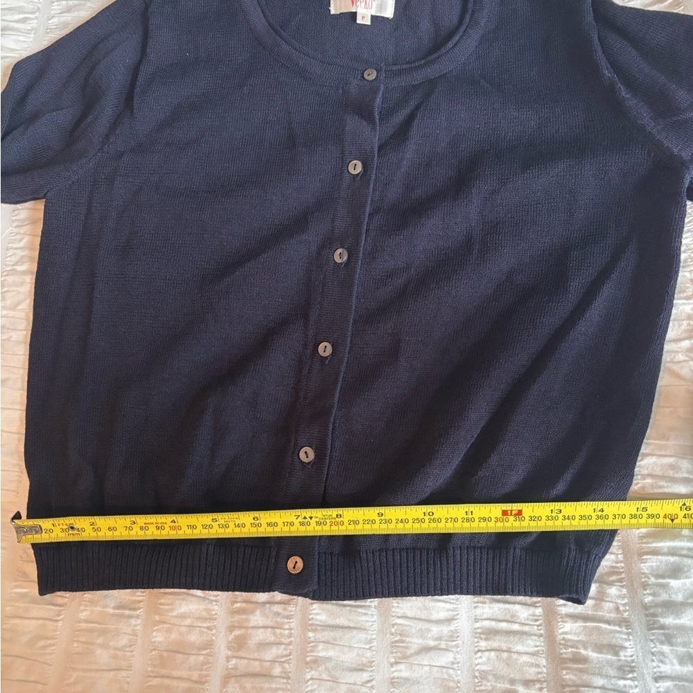 Classic Navy Blue Women's Cardigan - Picture 3 of 10